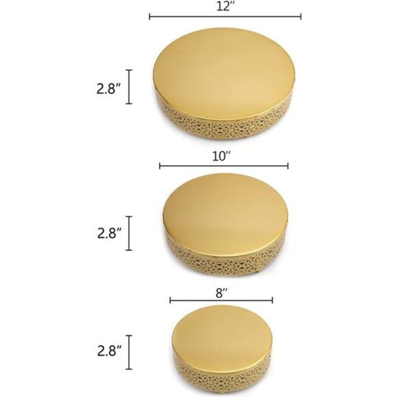 3-Piece Cake Stand Set, Round Metal Cake Stands, Dessert Cupcake Pastry Candy - Picture 4 of 6